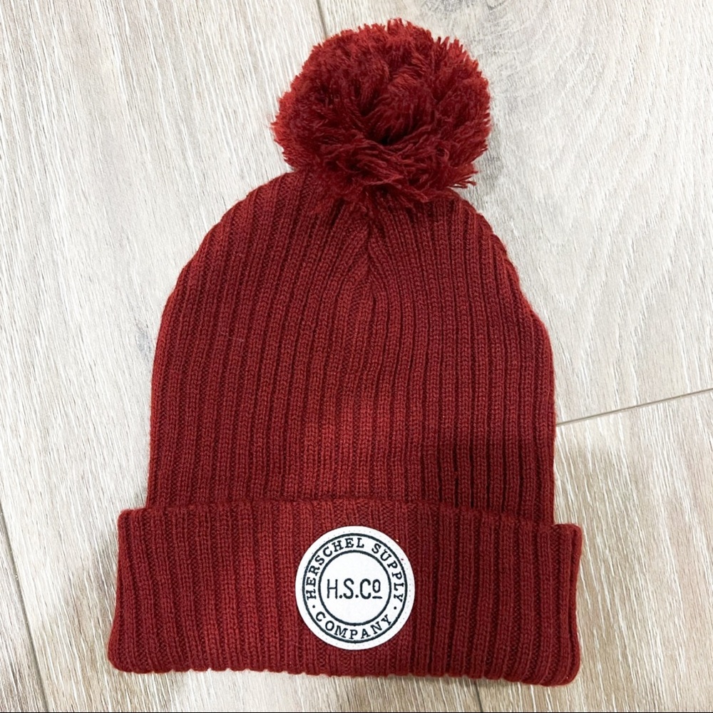 Herschel Supply Company Pom Beanie Hat Maroon